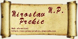 Miroslav Prekić vizit kartica